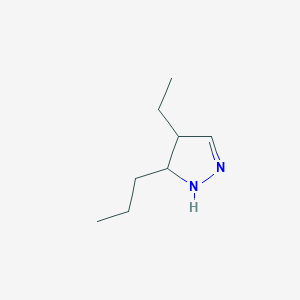 molecular formula C8H16N2 B14681389 4-ethyl-5-propyl-4,5-dihydro-1H-pyrazole CAS No. 30433-50-2