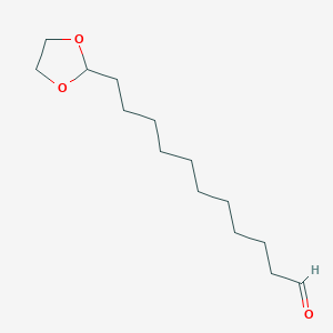 molecular formula C14H26O3 B14681470 11-(1,3-Dioxolan-2-YL)undecanal CAS No. 33875-23-9
