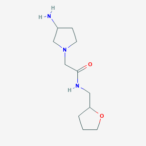 molecular formula C11H21N3O2 B1468151 2-(3-aminopyrrolidin-1-yl)-N-[(oxolan-2-yl)methyl]acetamide CAS No. 1249019-78-0