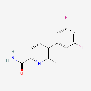 molecular formula C13H10F2N2O B1468174 5-(3,5-Difluorophenyl)-6-methyl-2-pyridinecarboxamide CAS No. 1353506-40-7