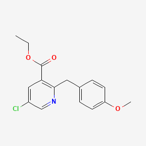 molecular formula C16H16ClNO3 B1468178 Ethyl 5-chloro-2-(4-methoxybenzyl)nicotinate CAS No. 1353497-79-6