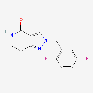 molecular formula C13H11F2N3O B1468180 2-(2,5-Difluorobenzyl)-2,5,6,7-tetrahydro-4H-pyrazolo[4,3-c]pyridin-4-one CAS No. 1353499-57-6