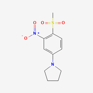 molecular formula C11H14N2O4S B1468181 1-[4-(Methylsulfonyl)-3-nitrophenyl]pyrrolidine CAS No. 1353505-69-7