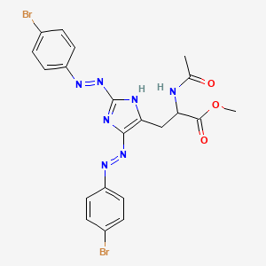 molecular formula C21H19Br2N7O3 B14681819 Methyl N-acetyl-3-{5-[(E)-(4-bromophenyl)diazenyl]-2-[2-(4-bromophenyl)hydrazinylidene]-2H-imidazol-4-yl}alaninate CAS No. 39037-19-9