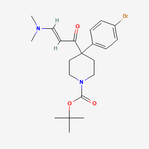 molecular formula C21H29BrN2O3 B1468183 tert-Butyl 4-(4-bromophenyl)-4-[(E)-3-(dimethylamino)-2-propenoyl]-1-piperidinecarboxylate CAS No. 1353519-16-0