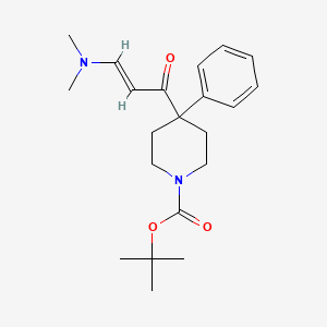 molecular formula C21H30N2O3 B1468184 tert-Butyl 4-[(E)-3-(dimethylamino)-2-propenoyl]-4-phenyl-1-piperidinecarboxylate CAS No. 1353519-40-0