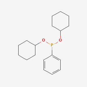 molecular formula C18H27O2P B14681859 Dicyclohexyl phenylphosphonite CAS No. 39150-00-0