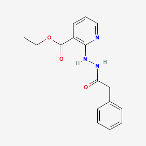 molecular formula C16H17N3O3 B1468186 Ethyl 2-[2-(2-phenylacetyl)hydrazino]nicotinate CAS No. 1353504-68-3