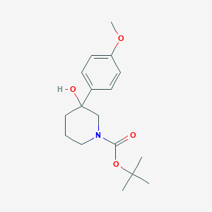 molecular formula C17H25NO4 B1468188 Tert-butyl 3-hydroxy-3-(4-methoxyphenyl)piperidine-1-carboxylate CAS No. 1353504-02-5