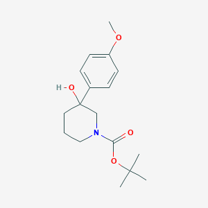 molecular formula C17H25NO4 B1468188 tert-Butyl 3-hydroxy-3-(4-methoxyphenyl)-1-piperidinecarboxylate CAS No. 1353504-02-5
