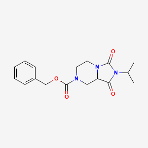 molecular formula C17H21N3O4 B1468189 Benzyl 2-isopropyl-1,3-dioxohexahydroimidazo[1,5-a]pyrazine-7(1H)-carboxylate CAS No. 1353497-26-3