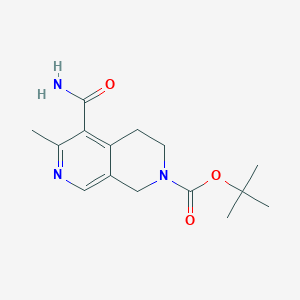 molecular formula C15H21N3O3 B1468201 tert-Butyl 5-(aminocarbonyl)-6-methyl-3,4-dihydro[2,7]naphthyridine-2(1H)-carboxylate CAS No. 1353502-95-0