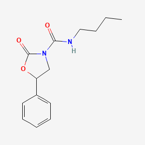 molecular formula C14H18N2O3 B14682020 N-Butyl-2-oxo-5-phenyl-3-oxazolidinecarboxamide CAS No. 34724-96-4