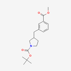 molecular formula C18H25NO4 B1468205 tert-Butyl 3-[3-(methoxycarbonyl)benzyl]-1-pyrrolidinecarboxylate CAS No. 1353506-20-3