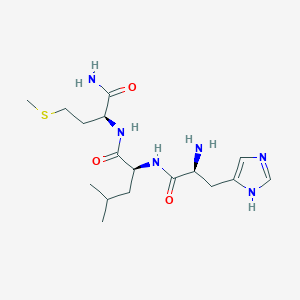 molecular formula C17H30N6O3S B14682053 L-Histidyl-L-leucyl-L-methioninamide CAS No. 33477-78-0