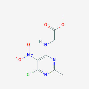B1468206 Methyl 2-[(6-chloro-2-methyl-5-nitro-4-pyrimidinyl)amino]acetate CAS No. 872305-53-8