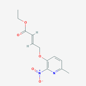 molecular formula C12H14N2O5 B1468223 Ethyl (E)-4-[(6-methyl-2-nitro-3-pyridinyl)oxy]-2-butenoate CAS No. 1353519-25-1