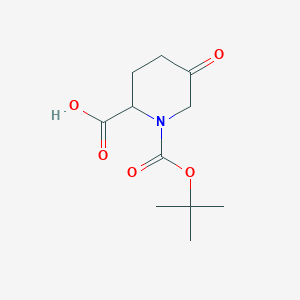 molecular formula C11H17NO5 B1468230 1-(tert-Butoxycarbonyl)-5-oxopiperidine-2-carboxylic acid CAS No. 1260641-46-0