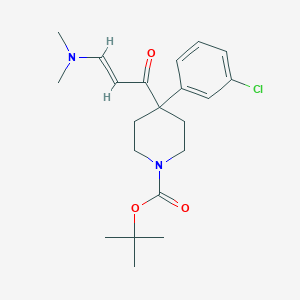 molecular formula C21H29ClN2O3 B1468238 tert-Butyl 4-(3-chlorophenyl)-4-[(E)-3-(dimethylamino)-2-propenoyl]-1-piperidinecarboxylate CAS No. 1353519-29-5