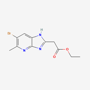 molecular formula C11H12BrN3O2 B1468250 Ethyl 2-(6-bromo-5-methyl-3H-imidazo[4,5-b]pyridin-2-yl)acetate CAS No. 1211513-25-5