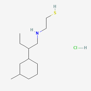 molecular formula C13H28ClNS B14682527 2-((2-(3-Methylcyclohexyl)butyl)amino)ethanethiol hydrochloride CAS No. 38920-62-6
