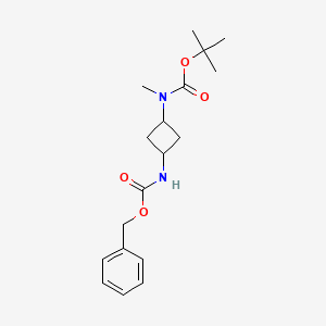 molecular formula C18H26N2O4 B1468255 Benzyl 3-[(tert-butoxycarbonyl)(methyl)amino]cyclobutylcarbamate CAS No. 1353500-34-1