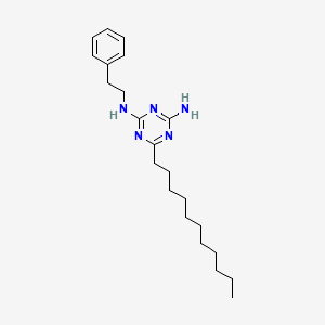molecular formula C22H35N5 B14682595 N~2~-(2-Phenylethyl)-6-undecyl-1,3,5-triazine-2,4-diamine CAS No. 30084-12-9