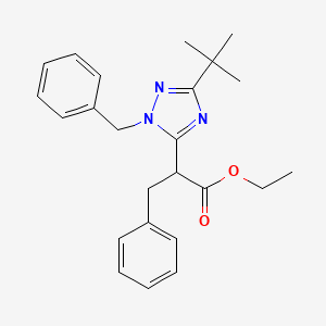 molecular formula C24H29N3O2 B1468263 Ethyl 2-[1-benzyl-3-(tert-butyl)-1H-1,2,4-triazol-5-yl]-3-phenylpropanoate CAS No. 1353500-76-1
