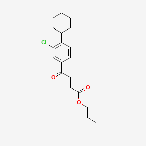 molecular formula C20H27ClO3 B14682670 Butyl 3-chloro-4-cyclohexyl-gamma-oxobenzenebutanoate CAS No. 32808-54-1