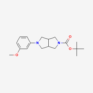molecular formula C18H26N2O3 B1468272 tert-butyl 5-(3-methoxyphenyl)hexahydropyrrolo[3,4-c]pyrrole-2(1H)-carboxylate CAS No. 848592-56-3