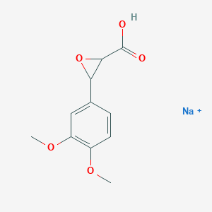 molecular formula C11H12NaO5+ B14682729 Sodium;3-(3,4-dimethoxyphenyl)oxirane-2-carboxylic acid CAS No. 39757-44-3