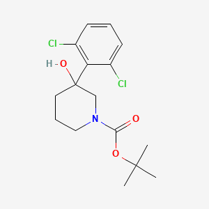 molecular formula C16H21Cl2NO3 B1468276 Tert-butyl 3-(2,6-dichlorophenyl)-3-hydroxypiperidine-1-carboxylate CAS No. 1353504-65-0