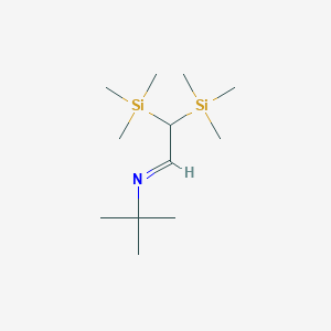 B146828 N-tert-butyl-2,2-bis(trimethylsilyl)ethanimine CAS No. 127896-07-5