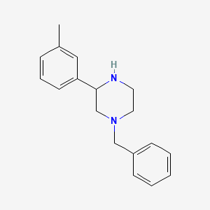molecular formula C18H22N2 B1468296 1-Benzyl-3-(3-methylphenyl)piperazine CAS No. 1248907-37-0