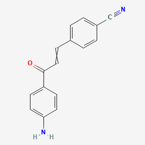 molecular formula C16H12N2O B14683041 4-[3-(4-Aminophenyl)-3-oxoprop-1-en-1-yl]benzonitrile CAS No. 25870-76-2