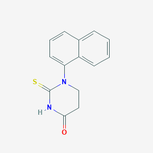molecular formula C14H12N2OS B14683253 1-(Naphthalen-1-yl)-2-sulfanylidenetetrahydropyrimidin-4(1H)-one CAS No. 28197-93-5