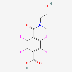 molecular formula C11H9I4NO4 B14683293 Benzoic acid, 4-(((2-hydroxyethyl)methylamino)carbonyl)-2,3,5,6-tetraiodo- CAS No. 34737-11-6