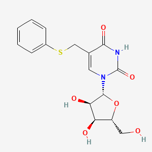 molecular formula C16H18N2O6S B14683320 5-[(Phenylsulfanyl)methyl]uridine CAS No. 34349-65-0
