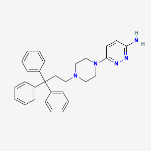 molecular formula C29H31N5 B14683327 Piperazine, 1-(6-amino-3-pyridazinyl)-4-(3,3,3-triphenylpropyl)- CAS No. 36524-71-7