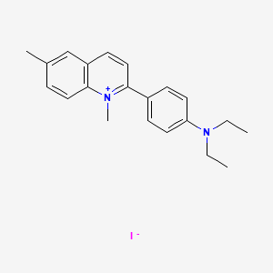 molecular formula C21H25IN2 B14683345 2-(p-(Diethylamino)phenyl)-1,6-dimethylquinolinium iodide CAS No. 25413-50-7