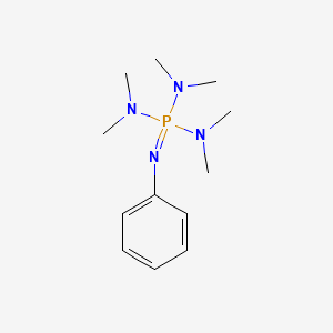 molecular formula C12H23N4P B14683355 Phosphorimidic triamide, N,N,N',N',N'',N''-hexamethyl-N'''-phenyl- CAS No. 35589-04-9