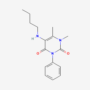 molecular formula C16H21N3O2 B14683373 Uracil, 5-(butylamino)-1,6-dimethyl-3-phenyl- CAS No. 31991-98-7