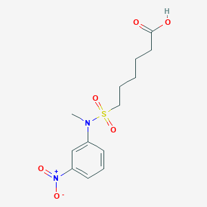 molecular formula C13H18N2O6S B14683417 6-(Methyl((3-nitrophenyl)sulphonyl)amino)hexanoic acid CAS No. 33317-49-6