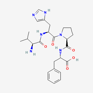 molecular formula C25H34N6O5 B14683422 L-Valyl-L-histidyl-L-prolyl-L-phenylalanine CAS No. 27167-47-1