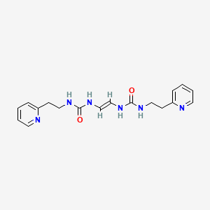 molecular formula C18H22N6O2 B14683518 Urea, 1,1'-vinylenebis(3-(2-(2-pyridyl)ethyl)-, (E)- CAS No. 25524-61-2