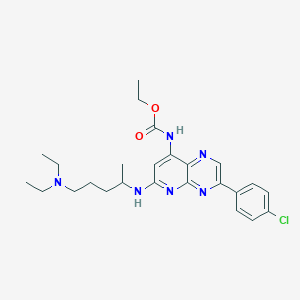 molecular formula C25H33ClN6O2 B14683553 Ethyl [3-(4-chlorophenyl)-6-{[5-(diethylamino)pentan-2-yl]amino}pyrido[2,3-b]pyrazin-8-yl]carbamate CAS No. 29331-20-2