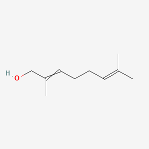 molecular formula C10H18O B14683584 2,6-Octadien-1-ol, 2,7-dimethyl-, (2E)- CAS No. 22410-74-8