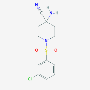 4-Amino-1-(3-chloro-benzenesulfonyl)-piperidine-4-carbonitrile