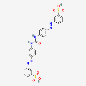 molecular formula C25H20N6O7S2 B14683686 Benzenesulfonic acid, 3,3'-[carbonylbis(imino-4,1-phenyleneazo)]bis- CAS No. 34375-33-2