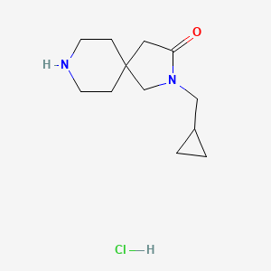 molecular formula C12H21ClN2O B1468374 2-(Cyclopropylmethyl)-2,8-diazaspiro[4.5]decan-3-one hydrochloride CAS No. 1380300-25-3